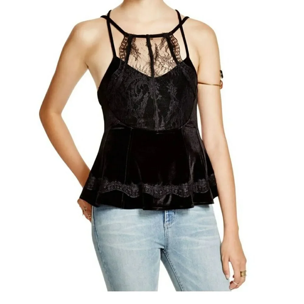 FREE PEOPLE ellie velvet top size M